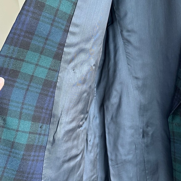 Giorgio Di Sant Angelo 100% Pure Wool Blue and Green Plaid Blazer, Size 14 - Picture 10 of 16